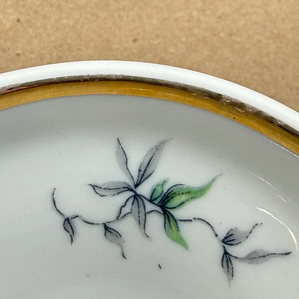 Winterling Green Ming Demitasse Cup Saucer Bavaria Germany Gold Trim